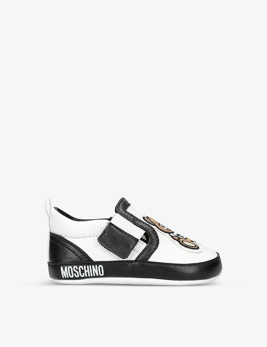 MOSCHINO Teddy Bear-strap Leather Trainers 0-6 Months 1 MOSCHINO Teddy Bear-strap Leather Trainers 0-6 Months