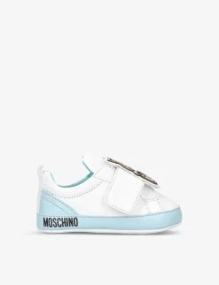 MOSCHINO Teddy Bear-strap Leather Trainers 0-6 Months
