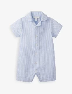 Fish-embroidered Organic-cotton Romper Newborn-24 Months