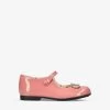 Gucci Ruby Crystal Logo-embellished Patent-leather Shoes 3-5 Years