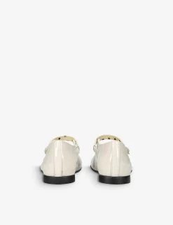 Gucci Ruby Crystal Logo-embellished Patent-leather Shoes 3-5 Years -Kid Couture R04086281 CHAMPAGNE ALT03