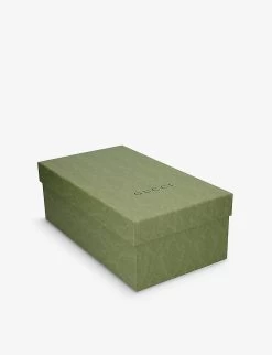 Gucci Ruby Crystal Logo-embellished Patent-leather Shoes 3-5 Years -Kid Couture R04086281 CHAMPAGNE ALT04