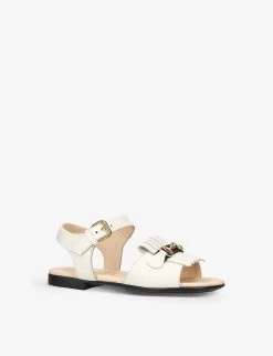 Gucci Snear Horsebit-embellished Tassel Leather Sandals 6 Months-4 Years -Kid Couture R04086285 WHITE ALT02