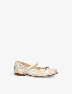 Gucci Aisha Floral-print Leather Shoes 4-8 Years -Kid Couture R04086289 MULTOTHER ALT02