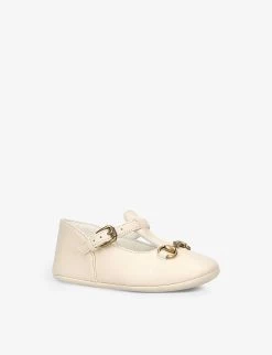 Gucci Horsebit Leather Ballet Shoes 4-6 Months -Kid Couture R04086290 CREAM ALT02