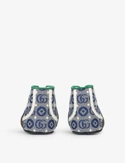 Gucci New Tennis Woven Shoes 0-12 Months -Kid Couture R04086296 BLUE ALT03