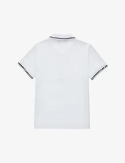 Emporio Armani Logo-print Stretch-cotton Polo Shirt 4-16 Years -Kid Couture R04086546 BIANCOOTTICO ALT02