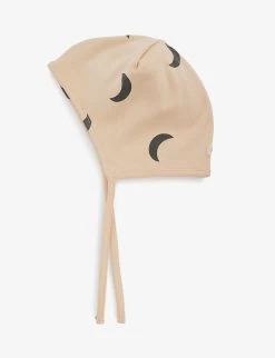 Moon-print Organic-cotton Beanie Hat 0-12 Months -Kid Couture R04086714 CREAMNAVY ALT02