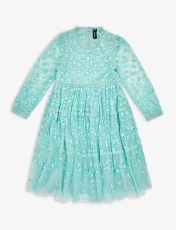 Celestia Floral-embroidered Woven Dress 4-10 Years