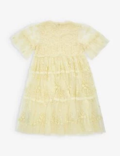 Floral-embroidered Lace Woven Dress 4-10 Years -Kid Couture R04088857 BUTTERCUPYELLOW ALT02