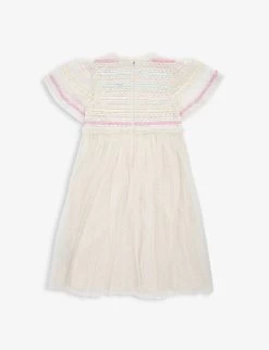 Striped Sequin-embellished Woven Dress 4-10 Years -Kid Couture R04088859 CREAMRAINBOWCRA ALT02