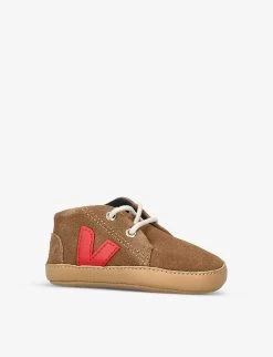 Veja Branded Suede Baby Trainers 0-6 Months -Kid Couture R04090516 BROWN ALT02
