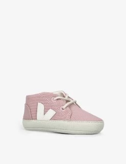 Veja Branded Organic-cotton Canvas Baby Shoes 0-6 Months -Kid Couture R04092061 PALEPINK ALT02
