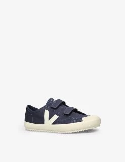 Veja Ollie Logo-printed Cotton-canvas Trainers 2-5 Years -Kid Couture R04092066 NAVY ALT02