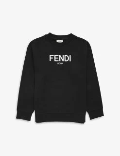 FENDI Logo Crewneck Cotton-jersey Sweatshirt 4-12 Years