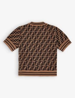 FENDI Zucca Monogram Stretch-knit T-shirt 10-12 Years -Kid Couture R04093241 ZUCCA ALT02