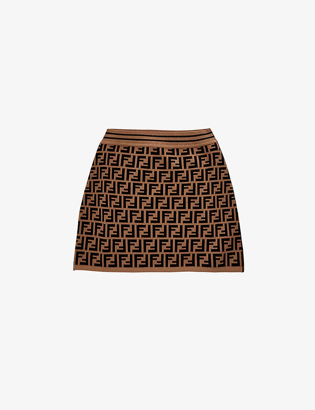 FENDI Zucca Logo-intarsia Knitted Skirt 10-12 Years 1 FENDI Zucca Logo-intarsia Knitted Skirt 10-12 Years