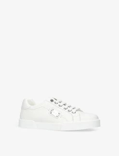 Dolce & Gabbana Logo-plaque Leather Low-top Trainers 2-7 Years -Kid Couture R04097296 WHITE ALT02