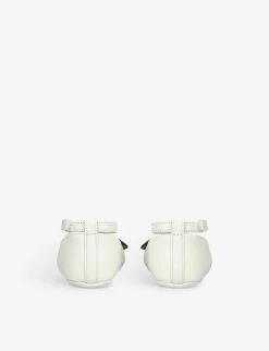 Dolce & Gabbana Leopard-face Leather Ballet Flats 0-1 Year -Kid Couture R04097300 WHITE ALT03