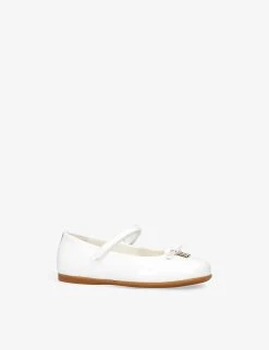 Dolce & Gabbana Vernice DG-logo Patent-leather Ballet Flats 6 Months-4 Years 6 Dolce & Gabbana Vernice DG-logo Patent-leather Ballet Flats 6 Months-4 Years -Kid Couture R04097330 WHITE ALT02