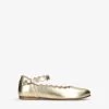 Chloé Scallop-trim Logo-embossed Leather Ballerina Shoes 6-9 Years