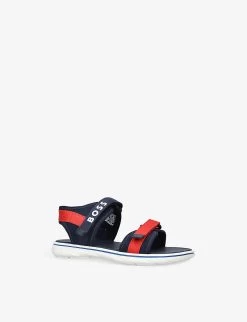 Boss Logo-print Strap Woven Sandals 2-7 Years -Kid Couture R04100501 NAVY ALT02