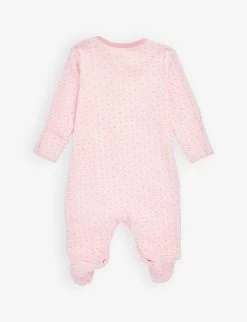 Juicy Couture Brand-print Cotton-jersey Babygrow 0-9months -Kid Couture R04100758 ALMONDBLOSSOM ALT02