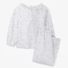 Floral Robin-print Frilled-trim Cotton Pyjamas 1-6 Years