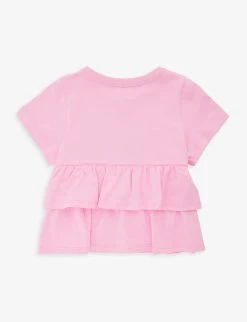 Milo Brand-print Short-sleeve Cotton-jersey T-shirt 2-9 Years -Kid Couture R04109953 PINK ALT02