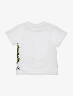 Ape-head Camo-print Cotton-jersey T-shirt 2-19 Years -Kid Couture R04109955 WHITEXGREEN ALT02