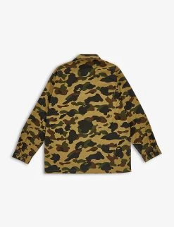 Camo-print Spread-collar Cotton Jacket 10-16 Years -Kid Couture R04109974 GREEN ALT02