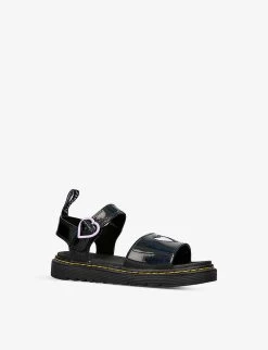 Dr. Martens Marlow Heart Leather Sandals 6-10 Years -Kid Couture R04110637 BLKOTHER ALT02
