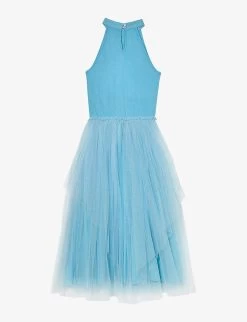 Disney X Tutu Du Monde Frozen Queen Sequin-embellished Woven And Tulle Dress 4-11 Years -Kid Couture R04110813 FROZENBLUE ALT02