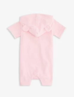 Hooded Cotton-blend Towelling Onesie 3-24 Months -Kid Couture R04115085 PINK ALT02