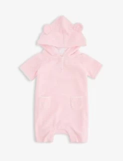 Hooded Cotton-blend Towelling Onesie 3-24 Months