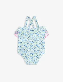 Floral-print Stretch Recycled-polyester Swimsuit 3-24 Months -Kid Couture R04115087 BLUE ALT02