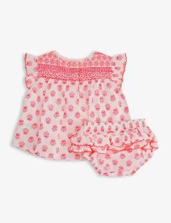 Graphic-print Cotton Romper Set 3-24 Months -Kid Couture R04115090 PINK ALT02