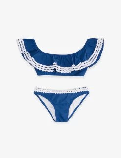 Ric Rac Frilled Stretch Recycled-polyester Bikini 7-14 Years