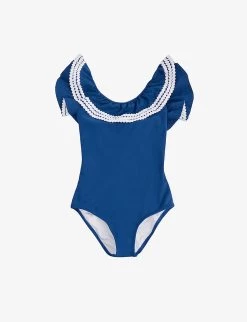 Ric Rac Frilled Stretch Recycled-polyester Swimsuit 3-14 Years