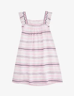 Striped Woven Dress 3-14 Years -Kid Couture R04115476 PINKWHITE ALT02
