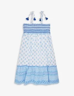 Graphic-print Embroidered Cotton Dress 3-14 Years -Kid Couture R04115477 BLUE ALT02