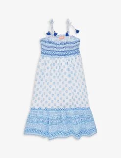 Graphic-print Embroidered Cotton Dress 3-14 Years