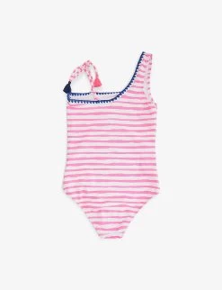Striped Flamingo-print Stretch Recycled-polyester Swimsuit 3-14 Years -Kid Couture R04115478 PINK ALT02