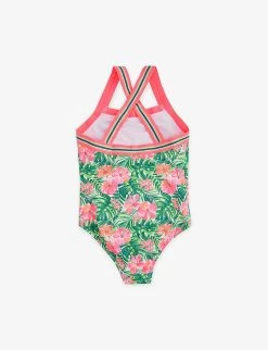 Jungle Leaf Stretch Recycled-polyester Swimsuit 3-14 Years -Kid Couture R04115481 GREEN ALT02