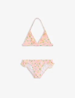 Lemon Blossom Recycled Polyester-blend Bikini Set 3-14 Years