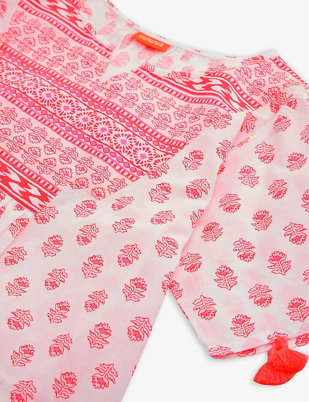 Graphic-print Tasselled Cotton Dress 3-14 Years 2 Graphic-print Tasselled Cotton Dress 3-14 Years - Image 2