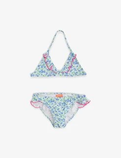 Floral-print Stretch Recycled-polyester Bikini Set 3-14 Years