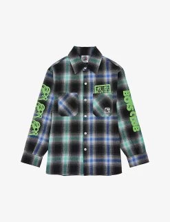 Billionaire Boys Club Log-print Checked Cotton-blend Shirt 6-12 Years