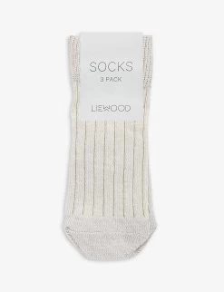 Liewood Ribbed Stretch-cotton Blend Socks Pack Of Three 6 Months - 4 Years