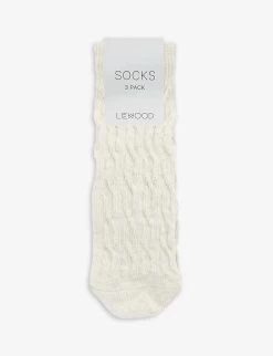 Liewood Seersucker Stretch-cotton Blend Socks Pack Of Three 6 Months - 4 Years